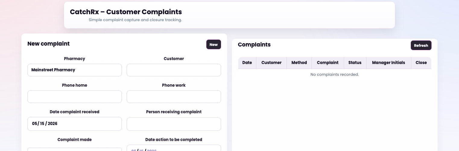 DelfinOS prescription and retail workflow screen