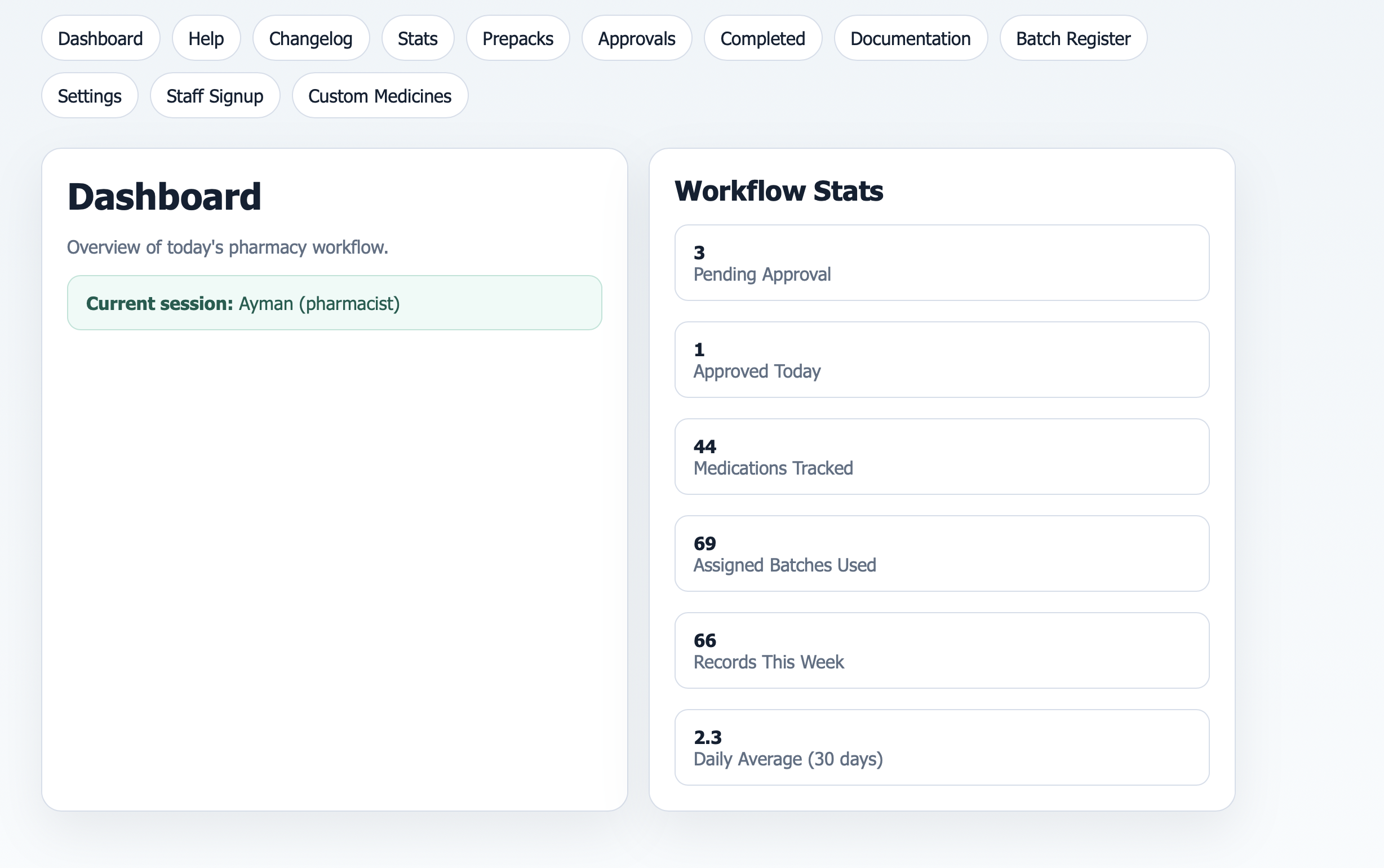 Prepack Portal approval workflow screen